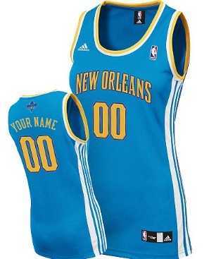 Women%27s Customized New Orleans Hornets Blue Jersey->customized nba jersey->Custom Jersey
